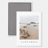 Aimant Plage d'Arnia en Espagne, plage à l'esthétique neu (Recto/Verso)
