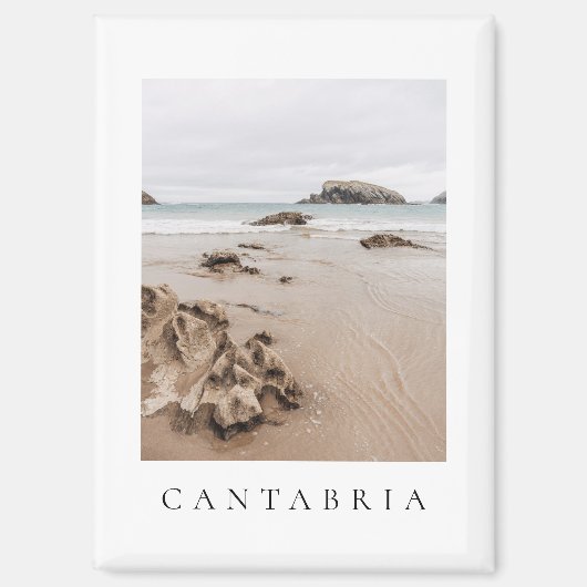 Aimant Plage d'Arnia en Espagne, plage à l'esthétique neu (Recto)