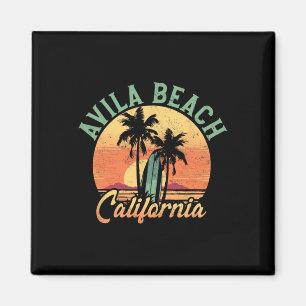 Aimant Plage d'Avila Californie Rétro Surfeur Vintage Pla