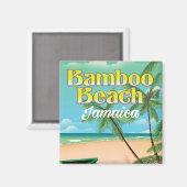 Aimant Plage de Bamboo Jamaïque (Recto/Verso)