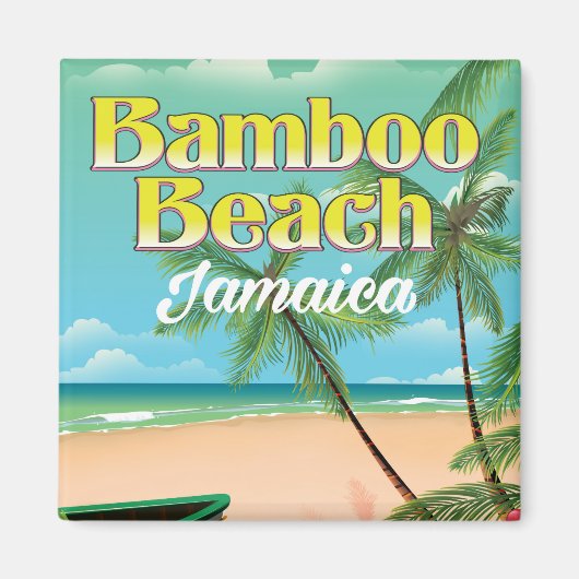 Aimant Plage de Bamboo Jamaïque (Devant)