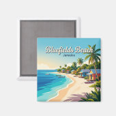 Aimant Plage de Bluefields Jamaïque (Recto/Verso)