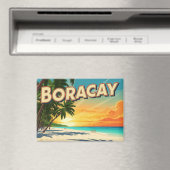 Aimant Plage de Boracay Philippines Vintage (In Situ (Lave-vaisselle))