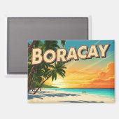 Aimant Plage de Boracay Philippines Vintage (Recto/Verso)