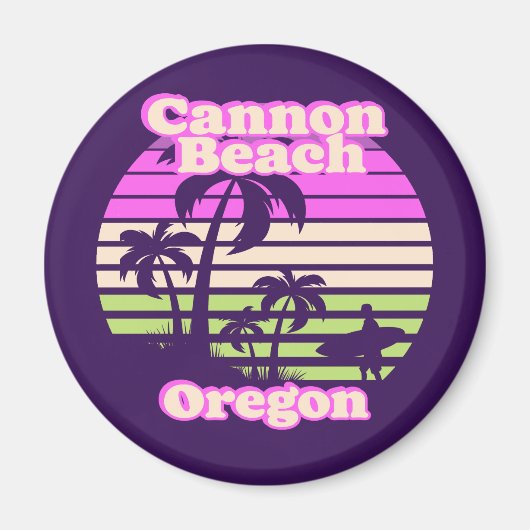 Aimant Plage de Cannon vintage Oregon (Devant)