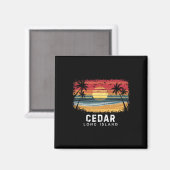 Aimant Plage de Cedar Beach Long Island Surfboard  (Recto/Verso)