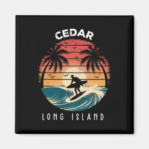 Aimant Plage de Cedar Beach Long Island Surfboard Vagues