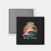 Aimant Plage de Cedar Long Island Femmes Hommes Surfboard (Recto/Verso)