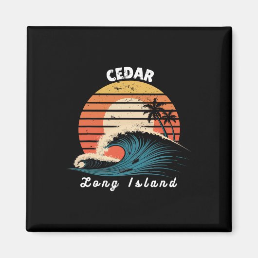 Aimant Plage de Cedar Long Island Femmes Hommes Surfboard (Devant)