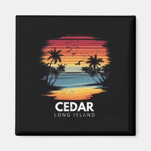 Aimant Plage de Cedar Long Island Planche de surf Surfing (Devant)
