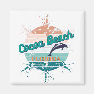 Aimant Plage de Cocoa Floride Retro Sunset Vintage