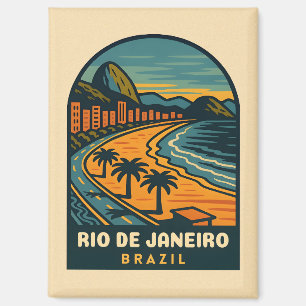 Aimant Plage de Copacabana à Rio de Janeiro Vintage voyag