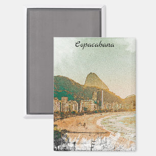 Aimant Plage de Copacabana Vintage voyage Rio de Janeiro
