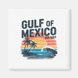 Aimant Plage De Coucher De Soleil Retro 90s Gulf Of Usa A