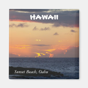 Aimant Plage de coucher du soleil, Oahu