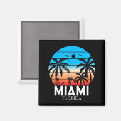 Aimant Plage de Miami Floride Vacances d'été Coucher de s (Recto/Verso)