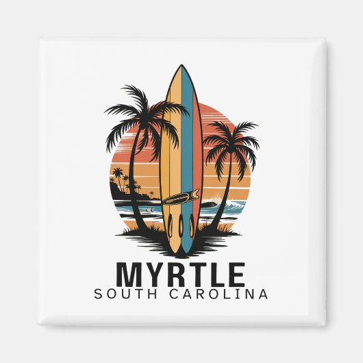 Aimant Plage de Myrtle Caroline du Sud Surfant Surfeur _1 (Devant)