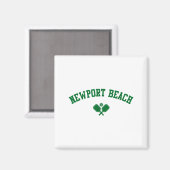 Aimant plage de Newport pickleball vert (Recto/Verso)