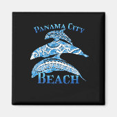 Aimant Plage de Panama City Floride Vacances Dauphins Tri (Devant)