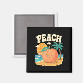 Aimant Plage de pêche été rétro design mignon fruit couch (Recto/Verso)
