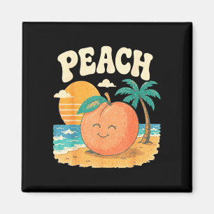 Aimant Plage de pêche été rétro design mignon fruit couch