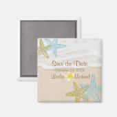 Aimant Plage de PixDezines, starfish+plumeria enregistrer (Recto/Verso)