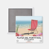 Aimant Plage de Portitxol, Costa Brava, Espagne (Recto/Verso)