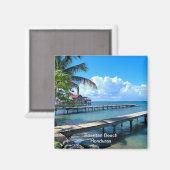 Aimant Plage de Roantan, Honduras (Recto/Verso)