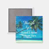 Aimant Plage de sable avec remerciements de mariage aux p (Recto/Verso)