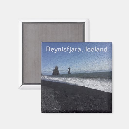 Aimant Plage de sable noir, Islande (Recto/Verso)