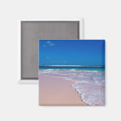 Aimant Plage de sable rose à Conch Bay, Cat Island, (Recto/Verso)