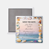 Aimant Plage De Sable Tropical Et Coquillages Économisent (Recto/Verso)