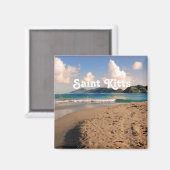 Aimant Plage de Saint-Kitts (Recto/Verso)