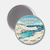 Aimant Plage de Sarakiniko Grèce (Recto/Verso)