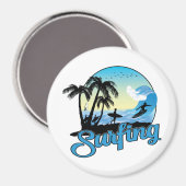 Aimant Plage de surf (Recto/Verso)