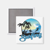 Aimant Plage de surf (Recto/Verso)