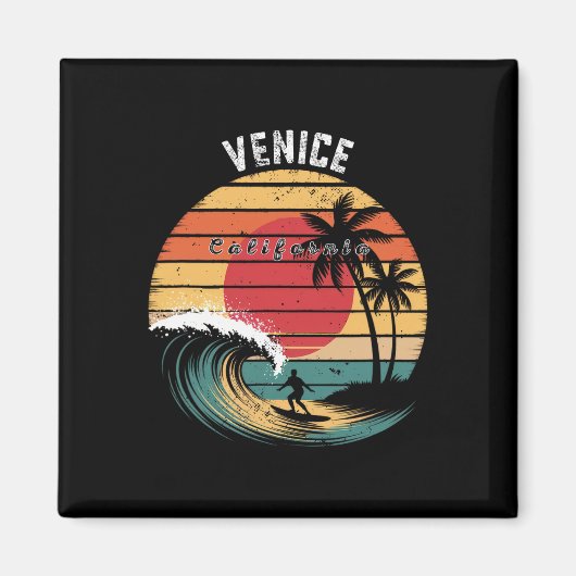 Aimant Plage de Venice California Surf (Devant)