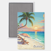 Aimant Plage de voyage de Cancun Mexique (Recto/Verso)