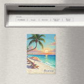 Aimant Plage de voyage de Cancun Mexique (In Situ (Lave-vaisselle))