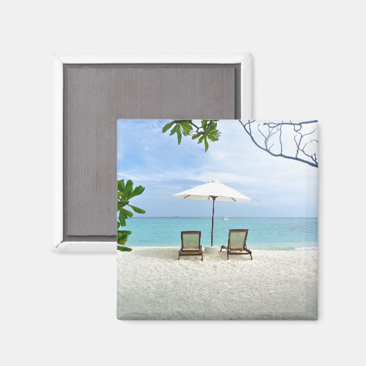 Aimant Plage des Maldives (Recto/Verso)
