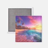 Aimant Plage Dreamy colorée (Recto/Verso)