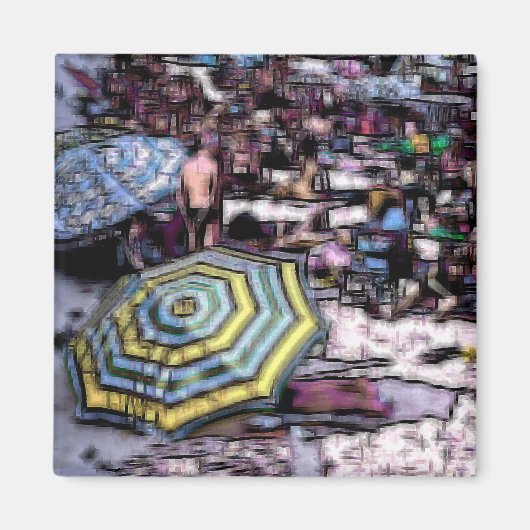 Aimant Plage effet numérique de style "impression" (Devant)