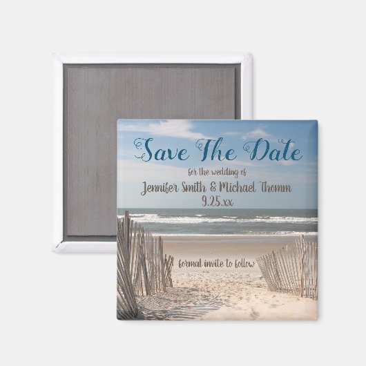 Aimant Plage Enregistrer La Date (Recto/Verso)