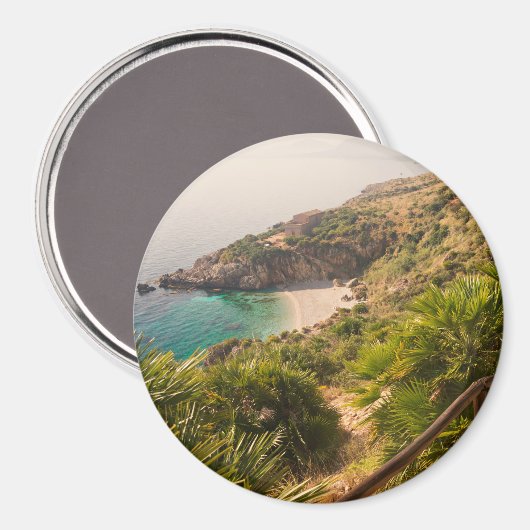 Aimant Plage isolée à Lo Zingaro, Sicile (Recto/Verso)