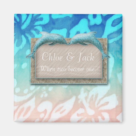 Aimant Plage Mariage Dolphin Hibiscus Flowe Enregistrer l (Devant)