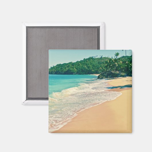 Aimant Plage paisible de l'île tropicale (Recto/Verso)