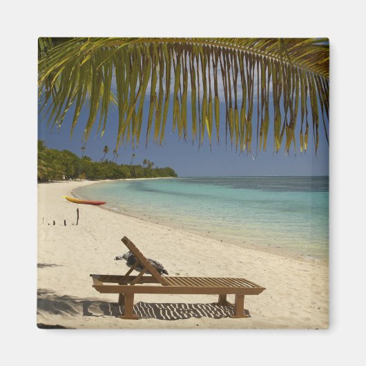 Aimant Plage, palmiers et transat (Devant)