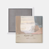 Aimant Plage, Pieds, Vagues - Personnalisé (Recto/Verso)