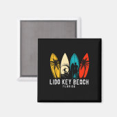 Aimant Plage Retro Lido Key Floride Surfboarder Design Fo (Recto/Verso)