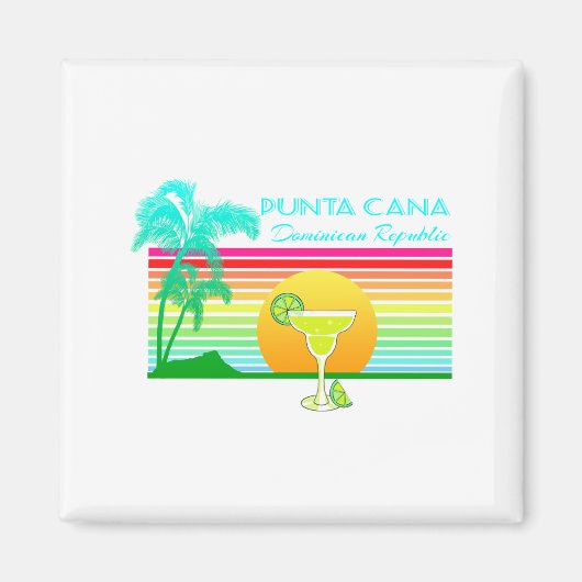 Aimant Plage Retro Punta Cana Margarita (Devant)